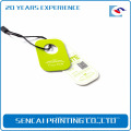 SenCai green grass color round tag with black plastic handle